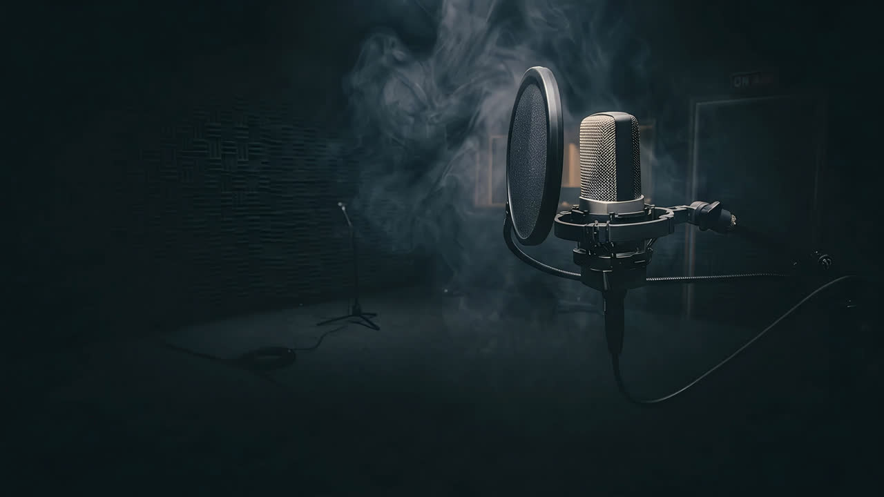 Микрофон в студии звукозаписи W.J.Rec